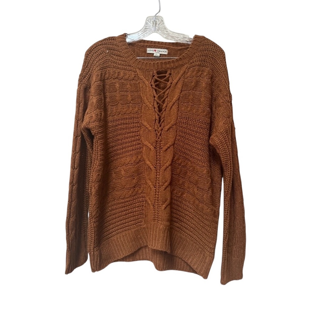 Love Change Italy Mocha Brown Knit Sweater L